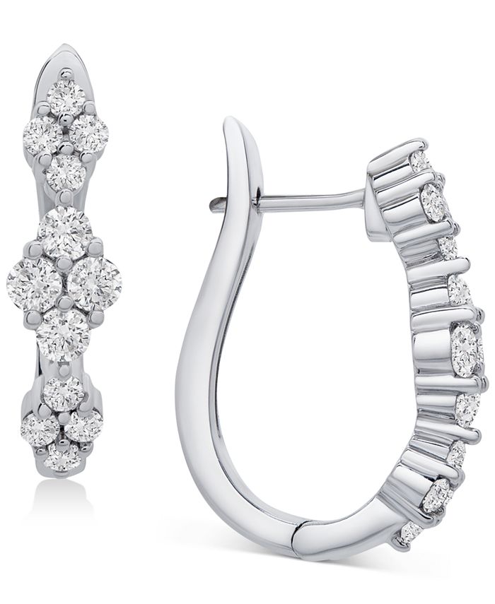 Wrapped in Love Diamond Cluster Huggie Hoop Earrings (1 ct. t.w.) in