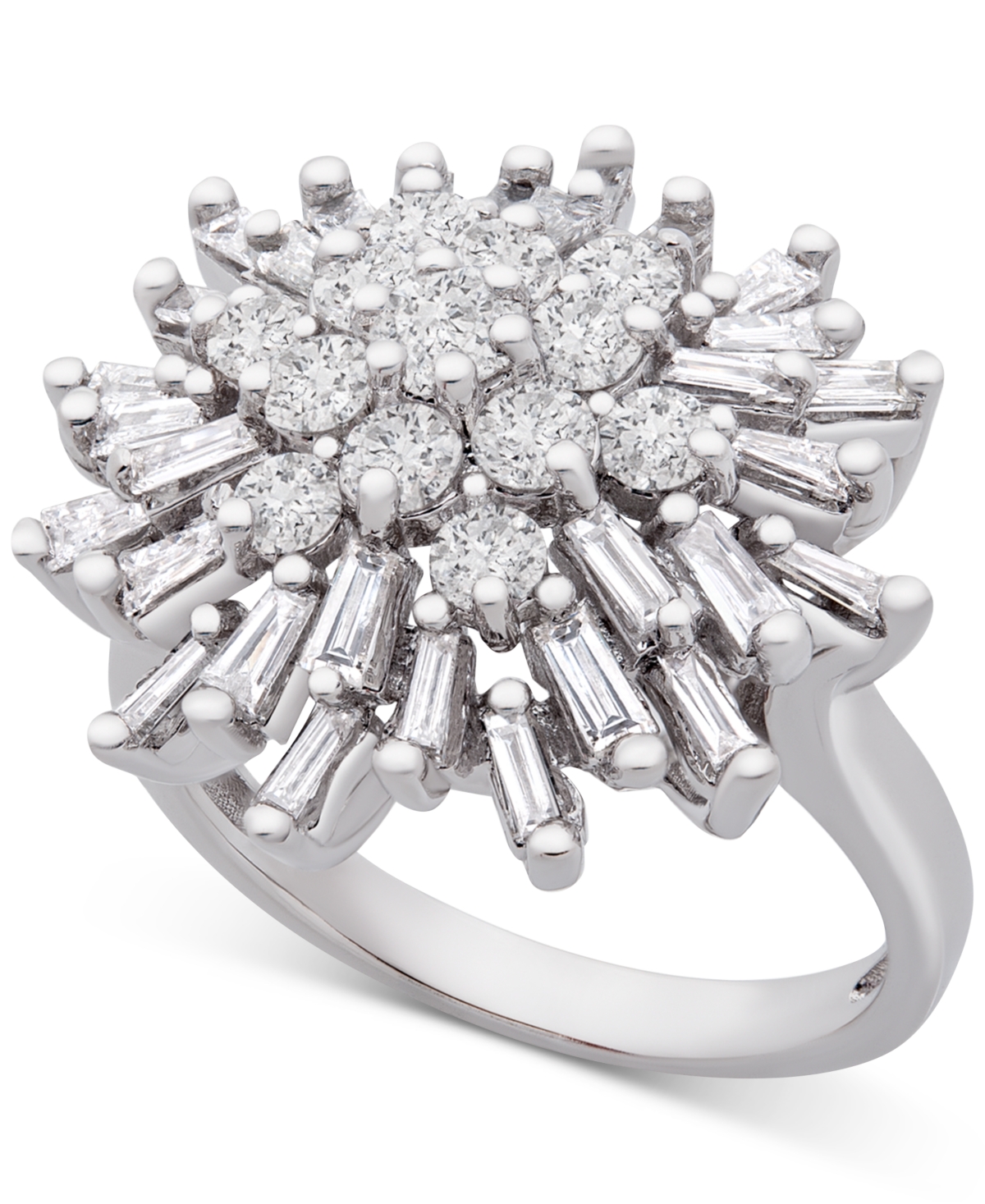 Diamond Starburst Cluster Ring (1-1/2 ct. t.w.) in 14k White Gold, Created for Macy's - White Gold