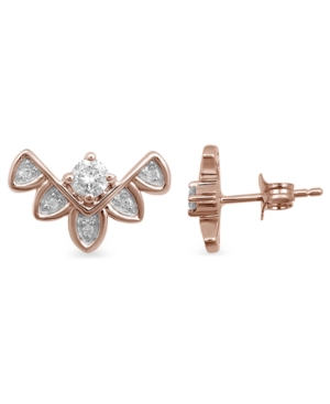 image of Diamond Chevron-Inspired Stud Earrings (1/6 ct. t.w.) in 10k Rose Gold