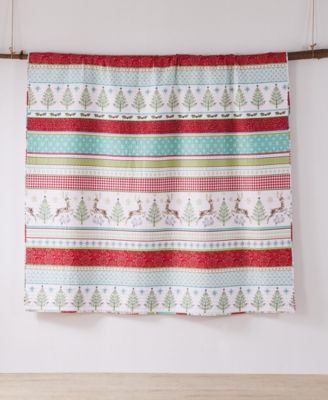 Comet & Cupid Folk Christmas Quilted Quilt, King