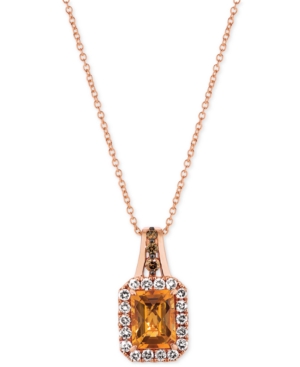 image of Le Vian Cinnamon Citrine (1-1/3 ct. t.w.) & Vanilla Diamond (3/8 ct. t.w.) 18