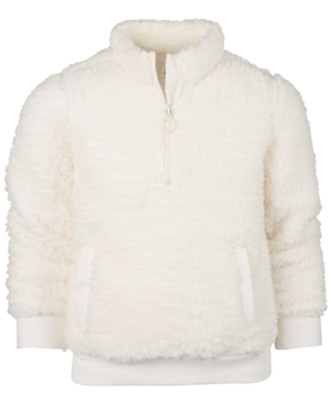 image of Ideology Little Girls Sherpa Quarter-Zip Jacket, Created for Macy-s