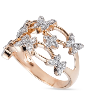 image of Diamond Butterfly Statement Ring (5/8 ct. t.w.) in 14k Rose Gold