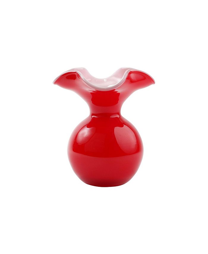 VIETRI - Vietri Hibiscus Glass Red Small Fluted Vase