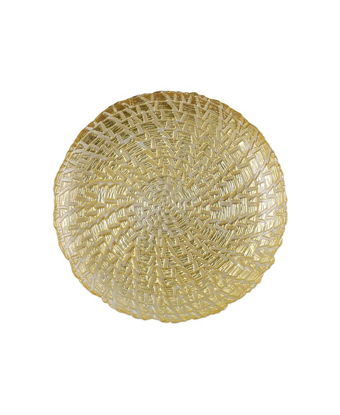 VIETRI - Vietri Rufolo Glass Gold Crocodile Salad Plate