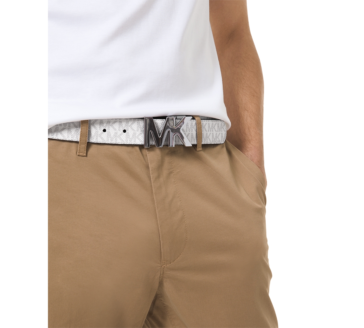 Michael Kors Men's Signature Reversible Logo Buckle Belt