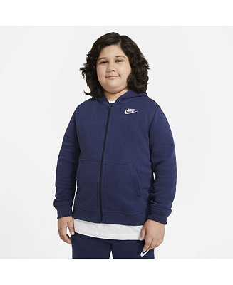 Nike Big Boys Sportswear Club Fleece Full-Zip Hoodie (Extended Size ...