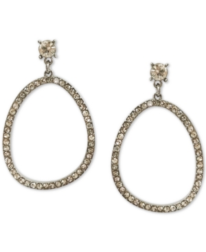 image of Inc Silver-Tone Crystal Open Drop Earrings, Created for Macy-s