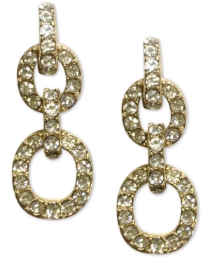 image of Inc Gold-Tone Crystal Chain Link Drop Earrings, Created for Macy-s