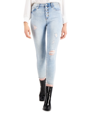 image of Celebrity Pink Juniors- High Rise Cotton Distressed Skinny Jeans