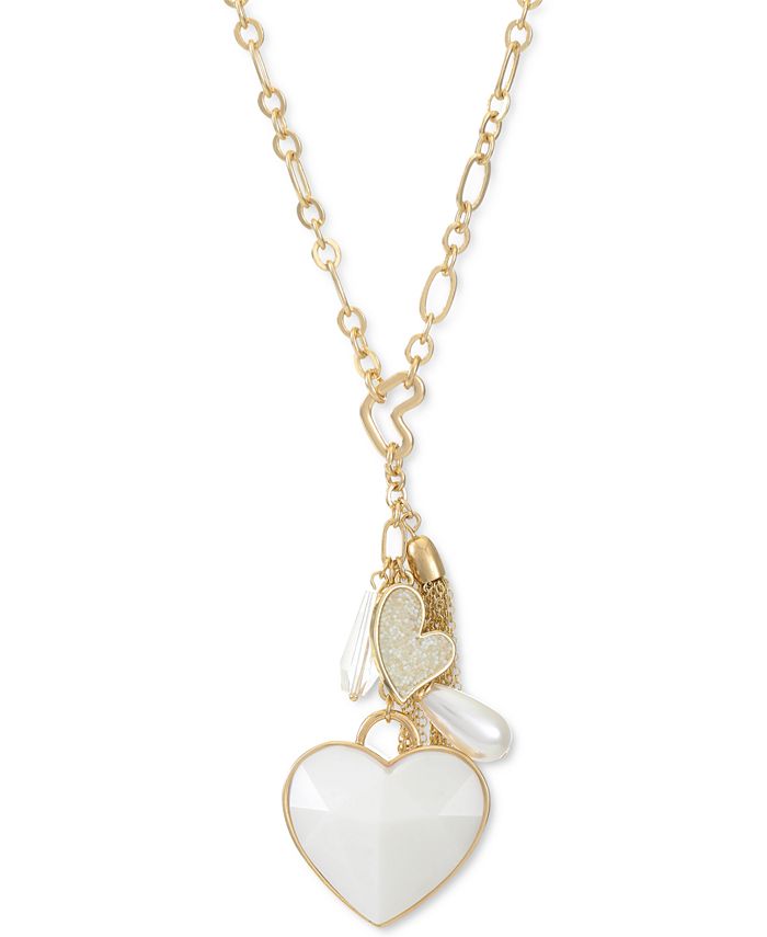 INC International Concepts Gold-Tone Heart & Charm Long Pendant ...