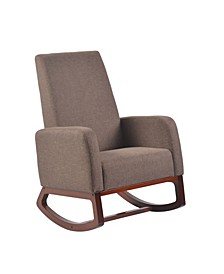 Home Deluxe Modern Solid Wood Rocking Chair with Padded Seat and Arm