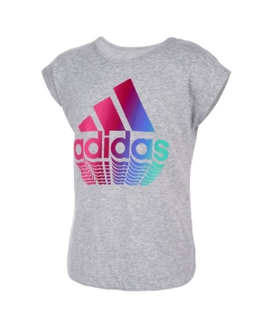 image of adidas Big Girls Short Sleeve Slit Tee
