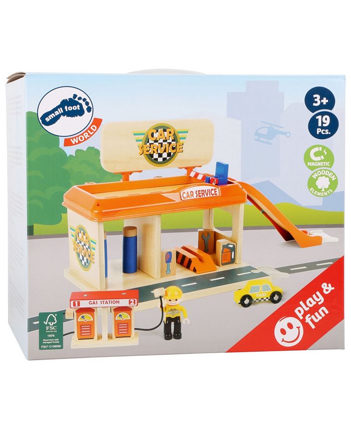 Legler USA Small Foot Wooden Toys Auto Repair Shop and Gas Station