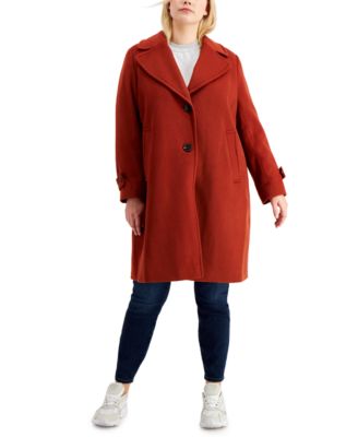 macy's plus size wool coats