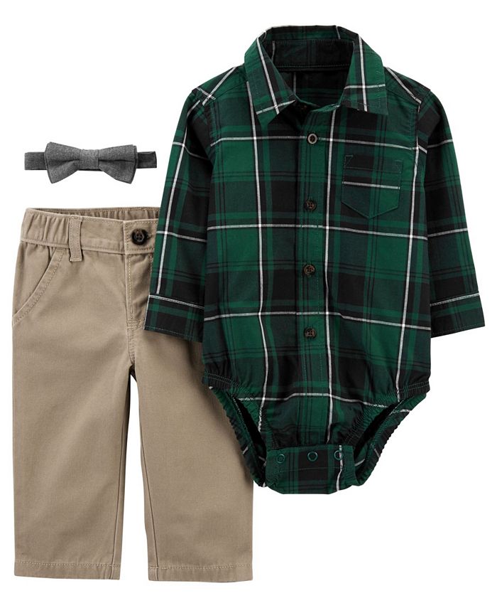 Carter s Baby Boy 3 Piece Plaid Dress Me Up Set Macy s