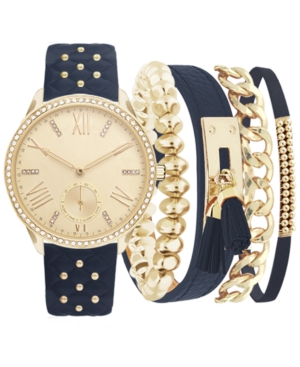 image of Jessica Carlyle Women-s Navy Strap Watch 38mm Gift Set