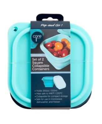 Core Home - Set of 2 Square Collapsible Food Containers with Cover