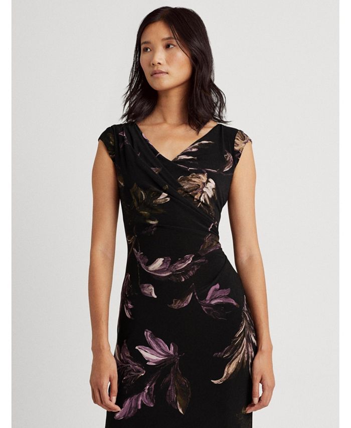 Lauren Ralph Lauren Print Pleated Jersey Dress & Reviews - Dresses - Women  - Macy's