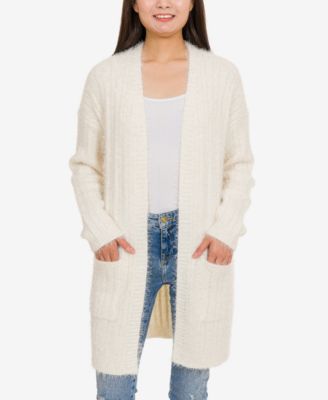 Hippie Rose Juniors' Fuzzy Cardigan 