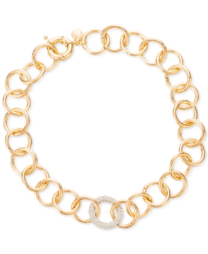 image of Charter Club Gold-Tone Pave Ring Link 17