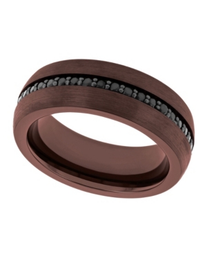 image of Macy-s Men-s Natural Black Sapphire Eternity Tungsten Wedding Band