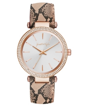 image of Women-s Kendall + Kylie Rose Gold Tone with Blush Snakeskin Stainless Steel Strap Analog Watch 40mm
