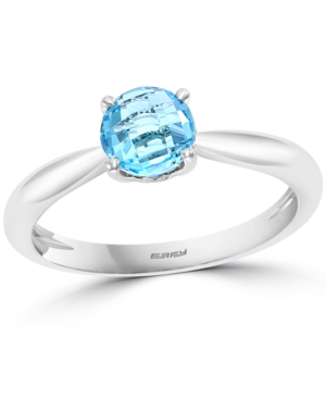 image of Effy Blue Topaz Solitaire Ring (1 ct. t.w.) in 14k White Gold