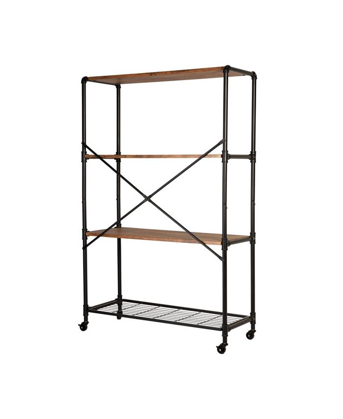 Honey Can Do 4Tier Industrial Rolling Bookshelf Macy's