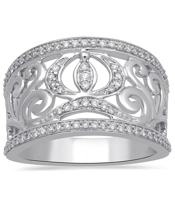 Enchanted Disney Fine Jewelry - Diamond Cinderella Carriage Ring (1/3 ct. t.w.) in 14k White Gold