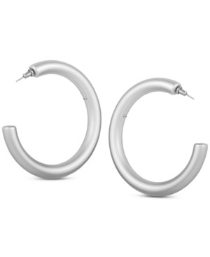 image of Guess Matte Tubular Medium Hoop Earrings, 2