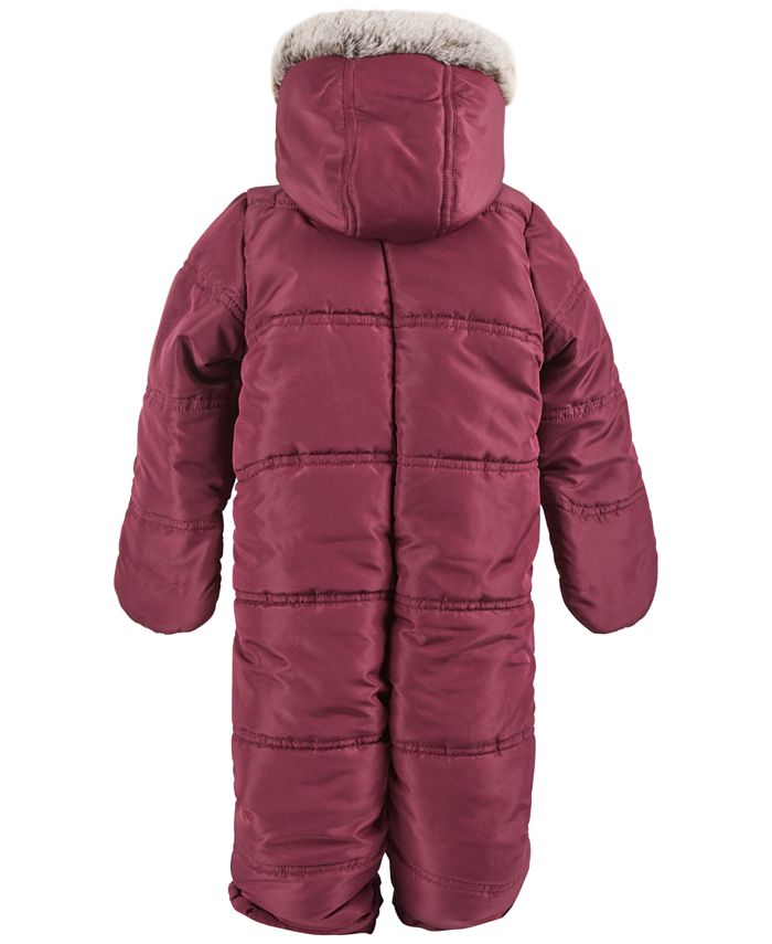 First Impressions Baby Girls FauxFur Bow Snowsuit, Created for Macy's