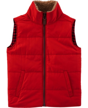 image of Carters Toddler Boy Zip-Up Poplin Vest