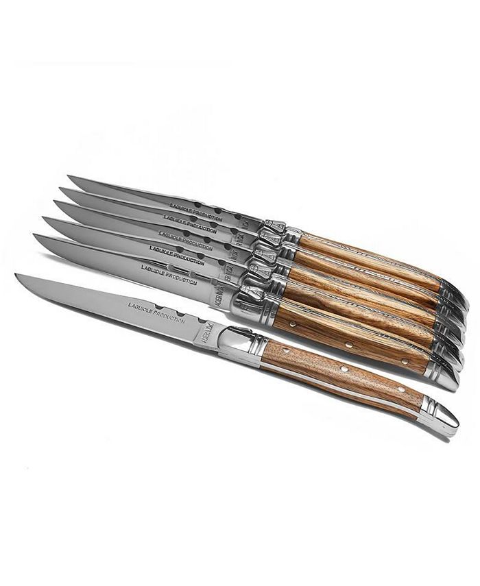 24 Wholesale 6 Piece Steak Knives In Wood Block - at