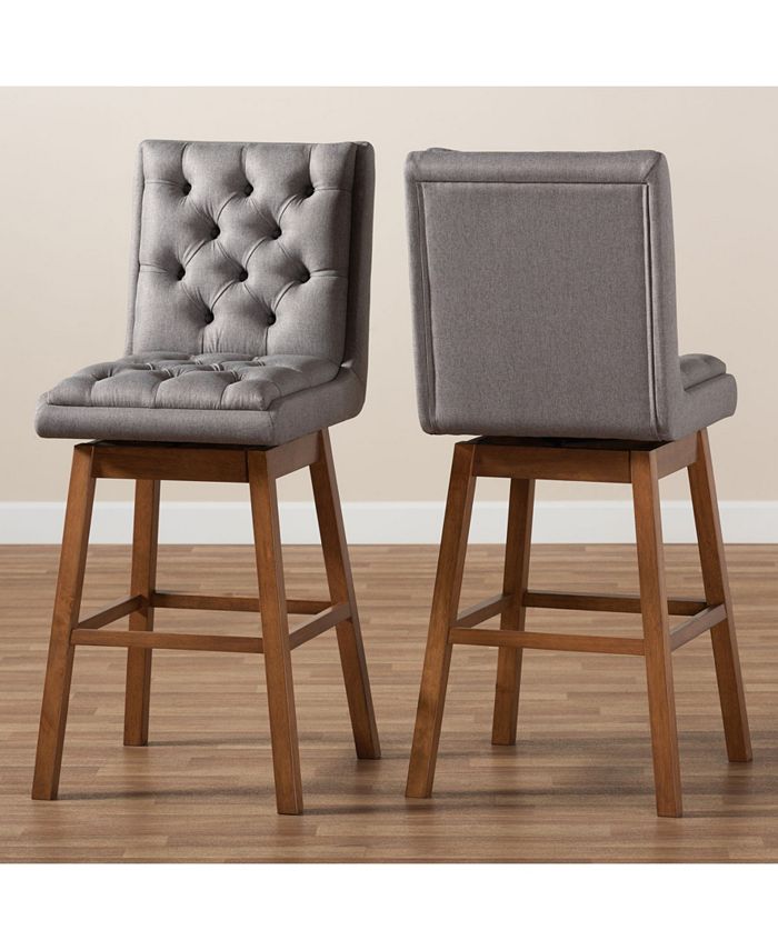 Baxton Studio Gregory Modern Transitional Swivel Bar Stool Set, Set of