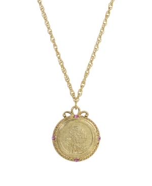 image of 2028 Women-s Gold Tone October Flower of the Month Calendula Necklace
