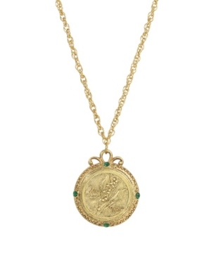 image of 2028 Women-s Gold Tone May Flower of the Month Lily of the Valley Necklace