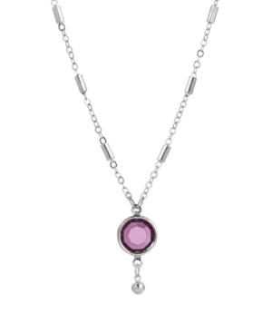 image of 2028 Women-s Silver Tone Purple Channel Drop Y Necklace
