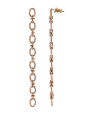 image of 2028 Women-s Rose Gold Tone Linear Cable Chain Earring