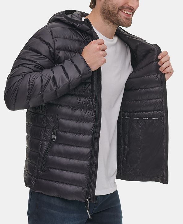Calvin Klein Men's Packable Down Hooded Puffer Jacket, Created for Macy