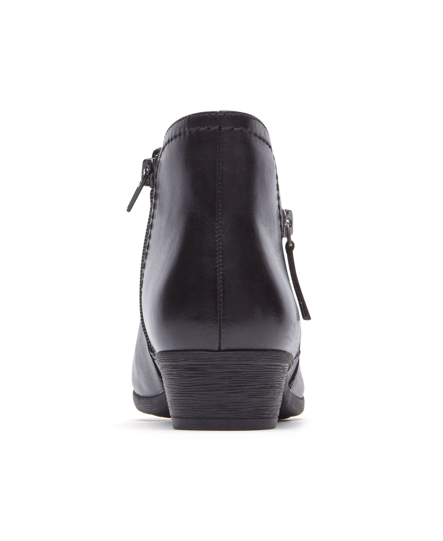 Женские ботинки Rockport Carly Leather Block Heel Ankle Booties, цвет: Чёрный кожаный — фото 4