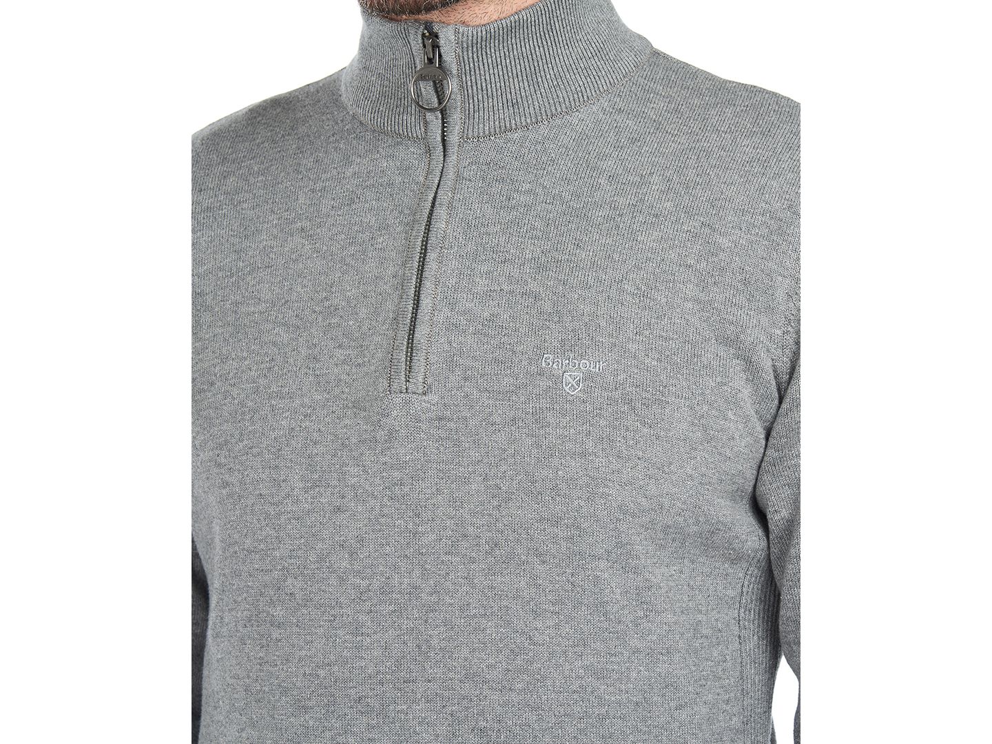 Мужской свитер Barbour Quarter-Zip, цвет: Серый меланжевый — фото 4