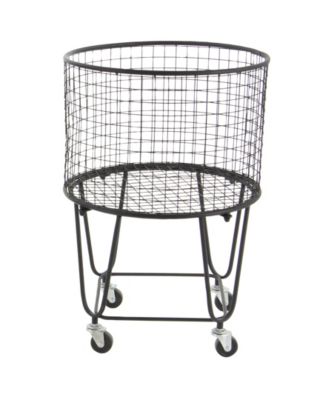 by Cosmopolitan Black Industrial Metal Storage Cart, 25 x 17