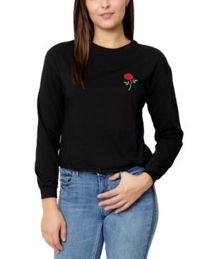 image of Rebellious One Juniors Peace And Love Back Graphic Print Cotton Top