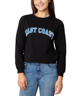 image of Rebellious One Juniors East Coast Graphic Print Cotton Top