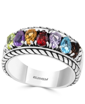 image of Effy Multi-Gemstone Statement Ring (1-5/8 ct. t.w.) in Sterling Silver