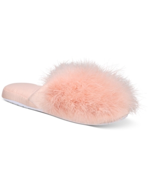 image of Inc Wedge Faux-Marabou Slippers, Created for Macy-s