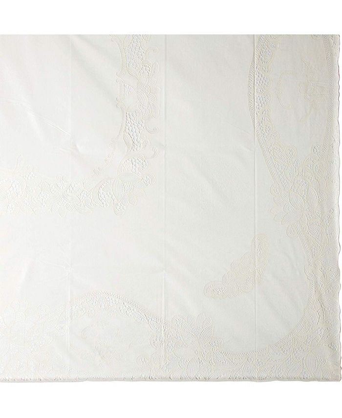 Violet Table Linens Violet Vinyl Lace Battenberg Embossed Floral