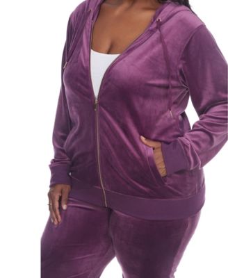 Plus Size Velour Tracksuit Loungewear 2-Piece Set