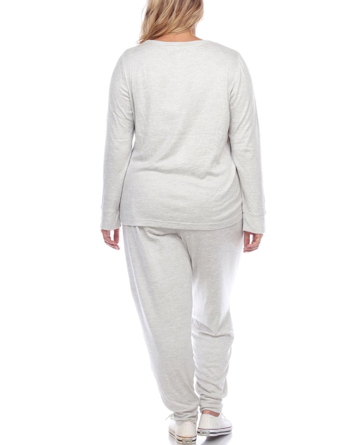 White Mark Plus Size Lounge Set, 2-Piece